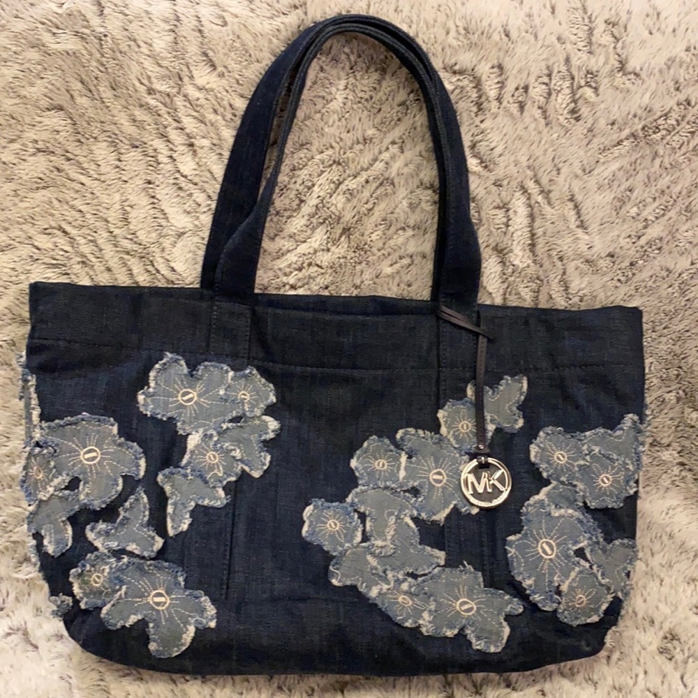Michael Kors Denim Extra Large Floral Tote